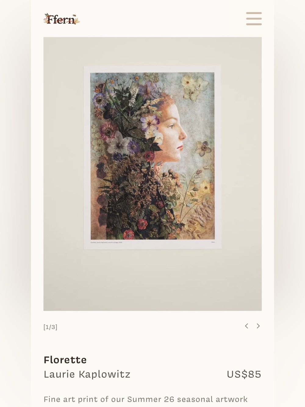 *FREE with purchase* art print for Ffern Summer ‘26